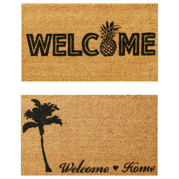 Rubber-Cal Island "Tropical Decor" Doormat Kit 18" x 30" 2 Door Mats