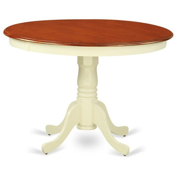 Hartland Table 42" Diameter Round Table, Buttermilk and Cherry Finish