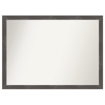 Woodridge Rustic Grey Non-Beveled Wood Bathroom Mirror 41x30"