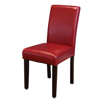 The 15 Best Red Dining Room Chairs For, Red Leather Parson Chairs
