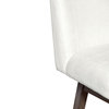 Basila Swivel Counter Stool in Grey Oak Wood Finish with Pearl Fabric
