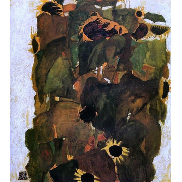 Egon Schiele Sunflowers - 20" x 25" Premium Canvas Print