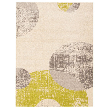 eCarpetGallery Modern Abstract Area Rug Ivory/Green 3'11" x 5'7"