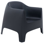 Vondom - Solid Lounge Chair, Basic/Injection, Black - It is a group of items which, although being light offer stability thanks to their geometric and well-defined cut, as if they were sculpted from stone. The collection includes a sofa, an armchair, a chair, a chair with armrests, a table and a small table. It is a functional collection due to its collapsibility and design.