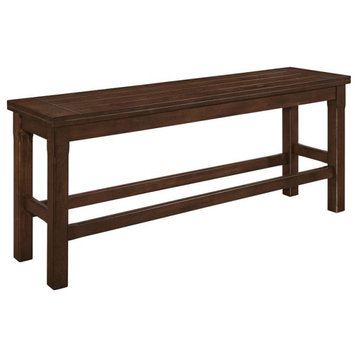 Lexicon Schleiger Wood Counter Height Dining Bench in Dark Brown
