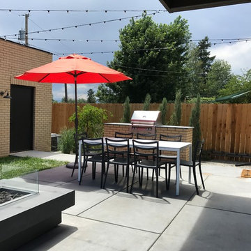 Courtyard with Catenary Lighting, Outdoor Kitchen, Fire Feature