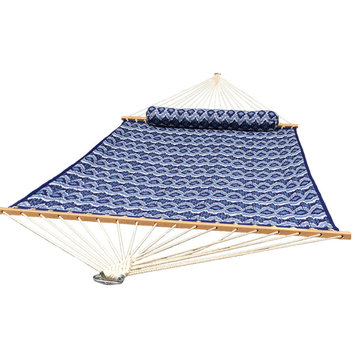 Quilted Hammock - Deluxe, Blue and White Patterns