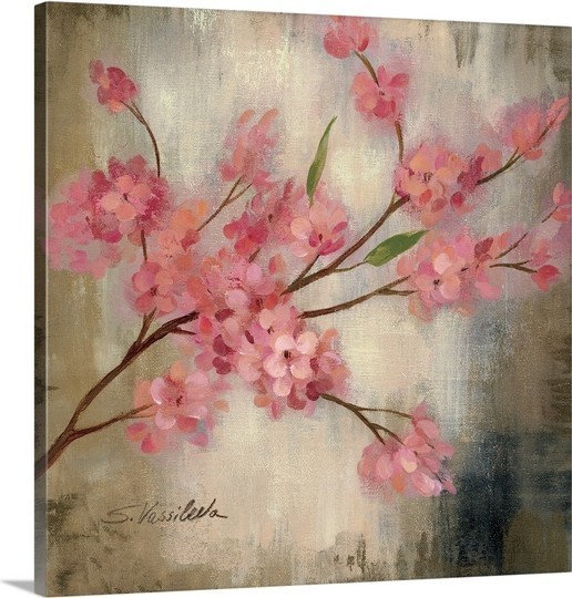 "Cherry Blossom I" Canvas Art, 16"x16"x1.25"