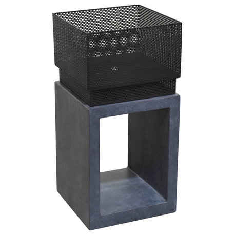 Astella Sentinel Fire Basket, Gray Granite