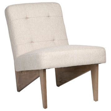 Haven Polyester and Rubberwood Occasional Chair, Beige