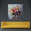 Abundant Bouquet Fine Art Giant Canvas Print, Pink, Gray, 54"X54"