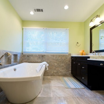 Contemporary Vienna, Virginia Bath Touts Stylish Free Standing Tub