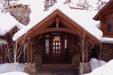 Inspiration for a rustic entryway remodel in Other