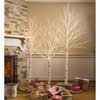 Plow & Hearth Extra Large Indoor/Outdoor Birch Tree with 750 Warm White Lights