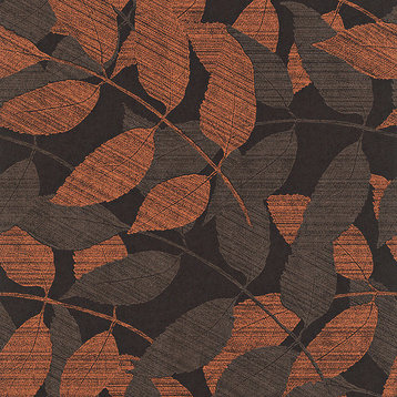 Non-Woven Leaves Wallpaper - DW327226361 Indigo Wallpaper, Roll