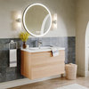 Beacon Bath Vanity, White Oak, 36", Single Sink, Wall Mount