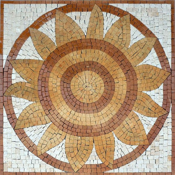 Mosaic Patterns, Ochre Sunflower, 31"x31"