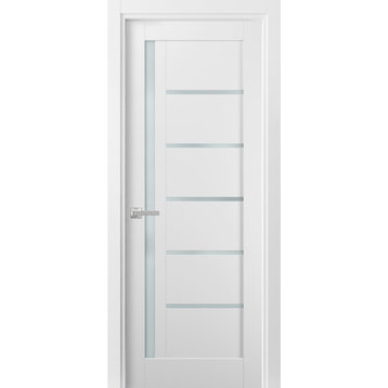 Pantry Kitchen Lite Door 30 x 96 & Hardware | Quadro 4088 White Silk