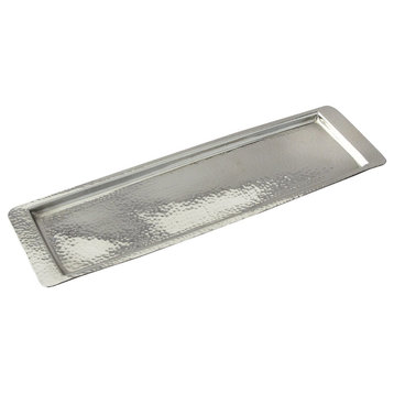 Elegance Stainless Steel  Hammered Rectangular Tray  17.75"L x 5.5" W