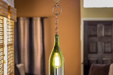 Rope and Chain Pendant Bottle Lamp