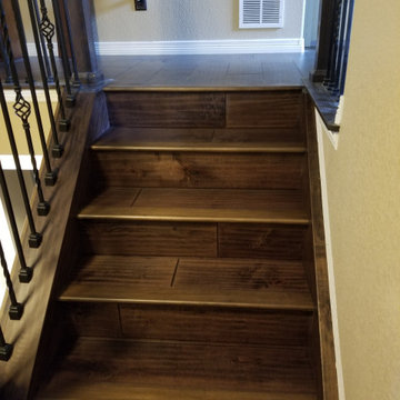 Timeless Elegance: Dark Hardwood Staircase Transformation