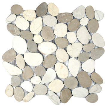 Sliced Java Tan and White Pebble Tile