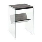 Convenience Concepts SoHo End Table, Weathered Gray/Glass