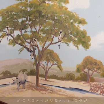 African Safari Wall Mural of Animal Wildlife
