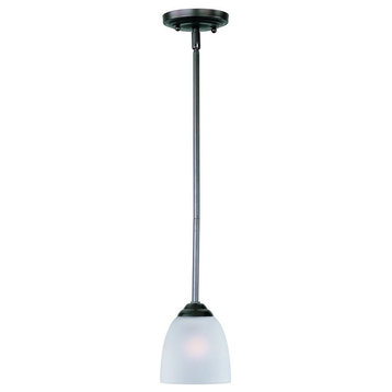 Stefan One Light Mini Pendant Oil Rubbed Bronze Frosted Glass