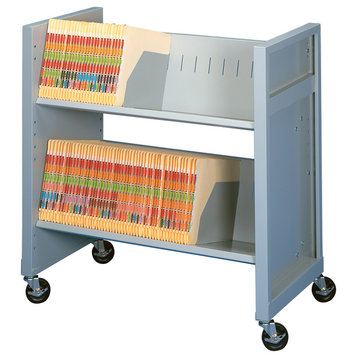 Basic File Cart, 2 Letter/Legal Size Shelves, Gray Mist
