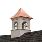 Good Directions, Inc. - Smithsonian Fairfax Vinyl Cupola With Copper Roof by Good Directions, 60" X 99" - For over 35 years, Good Directions cupolas have been the perfect complement to your home, garage, shed, barn, gazebo, pool house, carriage house, horse barn, or pavilion. Our expertly crafted, made to order, Smithsonian Fairfax windowed cupola features roof molding and reinforced interior supports for added strength. It's made to order in the USA from durable, maintenance free Royal Brand PVC vinyl, constructed with precision using a CNC Router for accuracy and a lifetime of enjoyment. The Smithsonian Fairfax Cupola features a 16 ounce, 24 gauge copper, pagoda style roof that adds an architectural element of beauty and lasting value to your home. Our cupolas arrive in 3 sections for easy installation, includes assembly hardware and easy to follow detailed installation instructions, and are weathervane ready with a built in internal mounting bracket. YouTube videos are also available to walk you through the installation step by step. Good Directions vinyl cupolas have an industry exclusive Lifetime Warranty. For a distinctive finishing touch to your home, add a Good Directions weathervane or finial.