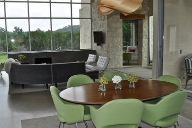 Example of a trendy family room design in Austin