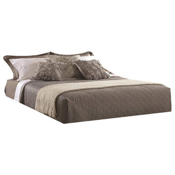 Benzara BM182800 Leather Upholstered Twin Size Platform Bed, Gray