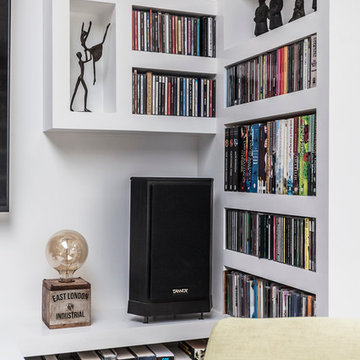 Private Residence Twickenham, Bespoke CD Collection Wall to Wall Shelving Unit