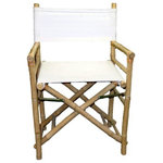 Master Garden Products - Set of 2 Pieces Iron Bamboo Director Chair, White Canvas, 35"H - Our foldable bamboo director chairs are ideal for both the indoors and outdoors, in your home or outdoor patio. Handcrafted with solid bamboo for excellent strength and beauty. These chairs are solidly built with no assembly required. These elegant chairs are ideal for seating in public establishments as well as casual use at home. Features an off white canvas for both the seat and back support.