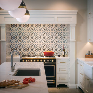 La Cornufe range nook with traditional Cement Tile backsplash