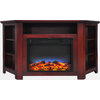 Stratford 56" Electric Corner Fireplace, Cherry With LED Multi-Color Display