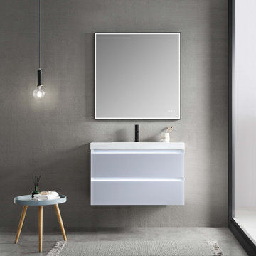 Light Grey Luxury Vanity with LED Mirror