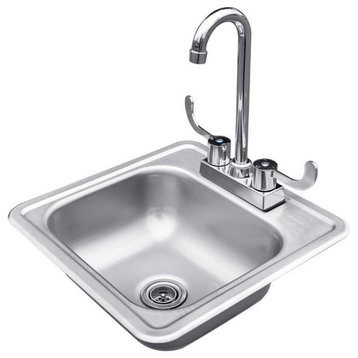RCS Outdoor Kitchen Stainless Steel Sink and Faucet