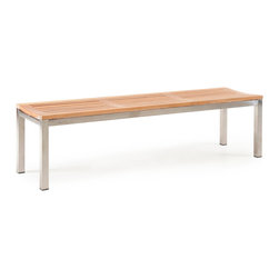 Wintons Teak Abacus SS Backless Bench - Outdoor Benches