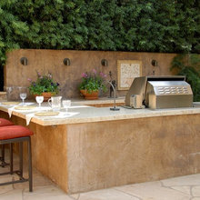 outdoor bar at end of pool