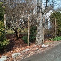 CintoFlex Deer Fence on Bark on Posts - Home Fencing And Gates