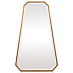 Uttermost - Ottone Mirror - This metal mirror features a modern, octagon design that boasts clean edges with light distressing and a metallic gold leaf finish. The mirror has a generous 1 1/4" bevel.