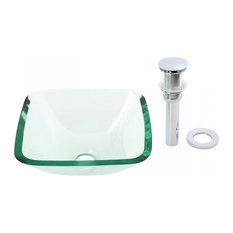 Mini Tempered Glass Vessel Sink with Drain