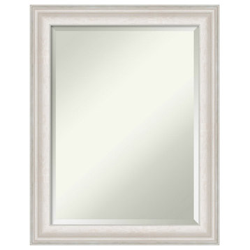 Trio White Wash Silver Beveled Wall Mirror - 22.5 x 28.5 in.