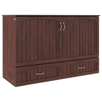 Bowery Hill Traditional Solid Wood Bed Chest with Mattress in Walnut