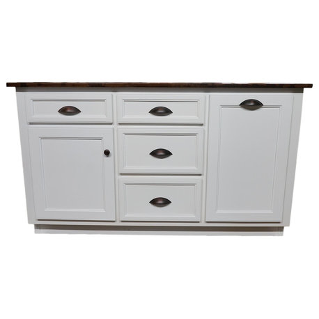 Modern Kitchen Island, Bright White