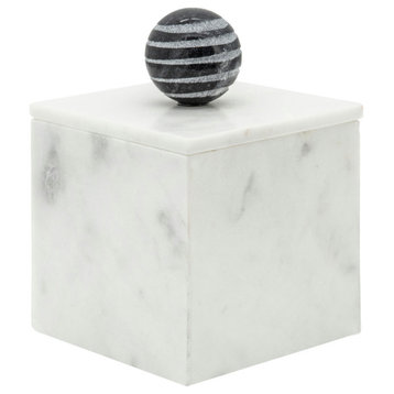 Marble, 5x7 Box W/ Orb, White