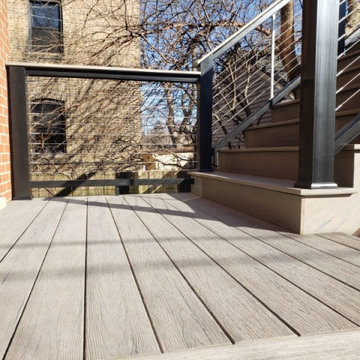 Composite deck & cable stainless steel railing