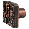 Square Cholla Pewter Cabinet Hardware Knob, Copper